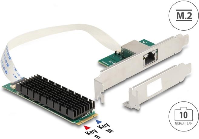 Delock M.2 Key B+m 1 X Rj45 10 Gigabit Lan Netzwerkkarte (95274)