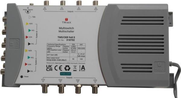 Triax Tms/ckr 9x8 S SatblocK-Verteilung 5 Eingänge 8 Ausgänge (318702)