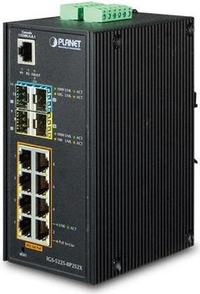 Planet IgS-5225-8p2s2x - Switch - L3 - Managed - 8 X 10/100/1000 (poe+) + 2 X Sfp + 2 X 10 Gigabit Sfp+ - An DiN-Schiene Montierbar, Wandmontierbar -
