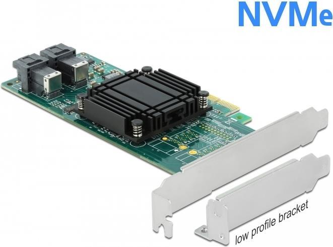 Delock Pci Express X8 Card To 2 X Internal SfF-8643 Nvme - Low Profile Form Factor - SpeicheR-Controller - U.2 Nvme LoW-Profile - 32 Gbit/s - Pcie 3.