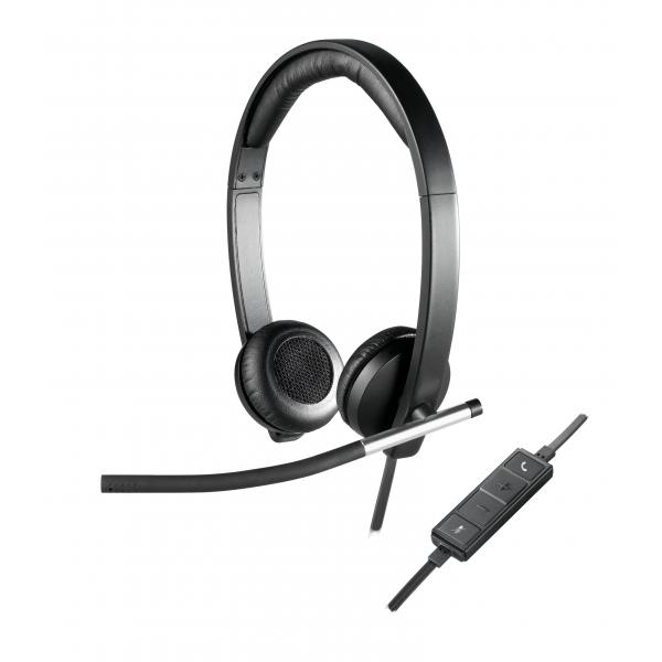 Auricolari con Microfono Logitech 981-000519 USB 2.0 Nero Argentato