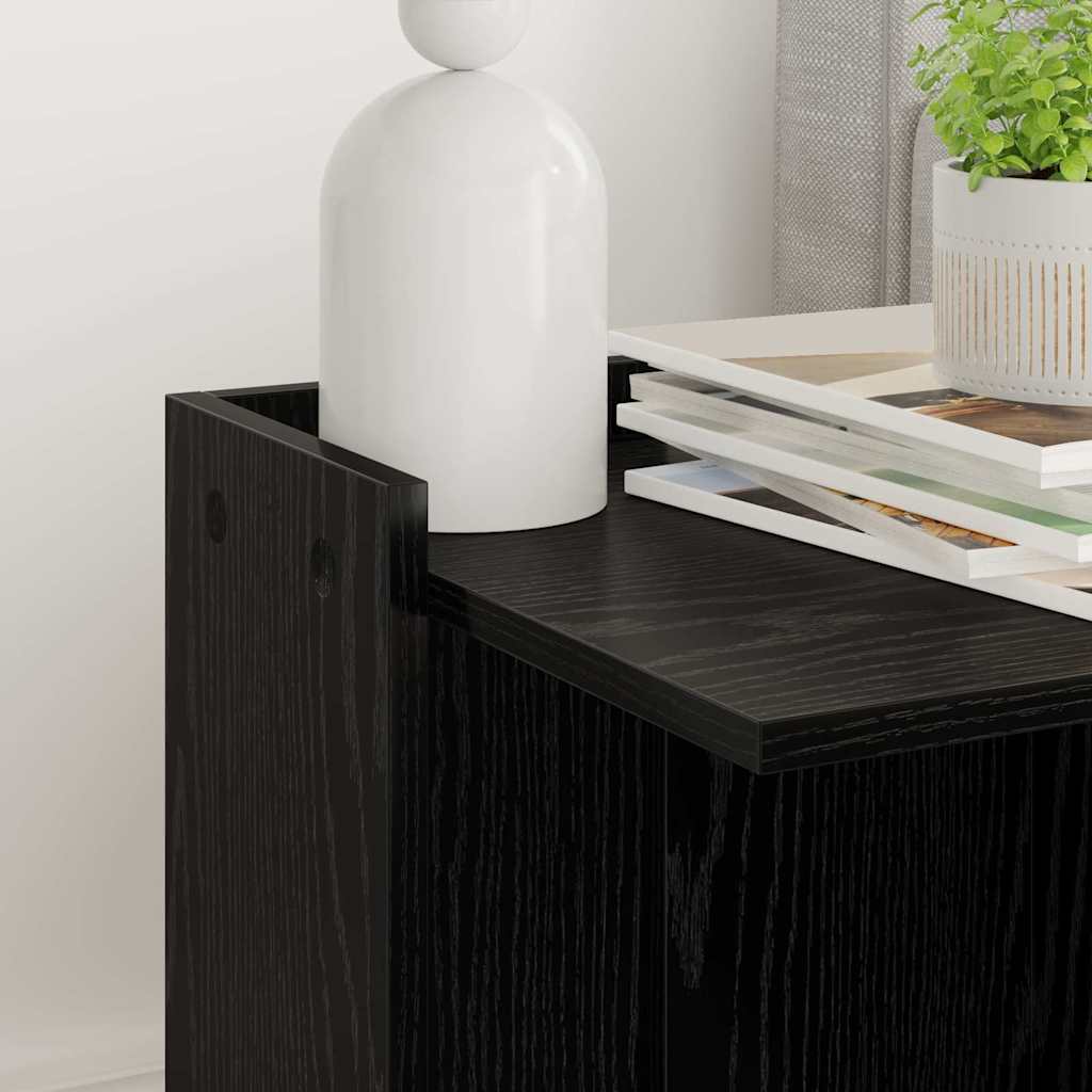 vidaXL Katzenstreu Box Umzäunung Schwarz Eichen-Optik 42 x 42 x 51 cm - Image 4