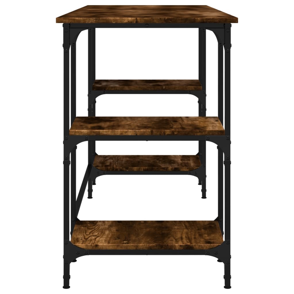 vidaXL Schreibtisch Räuchereiche 140x50x75 cm Metall Holzwerkstoff - Image 6