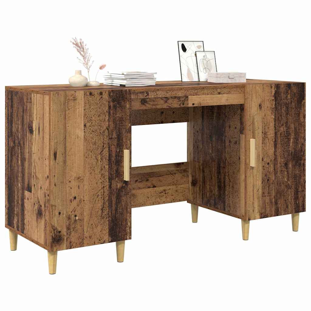 vidaXL Schreibtisch mit Regal Altholz 140 x 50 x 75 cm Holzwerkstoff - Image 3