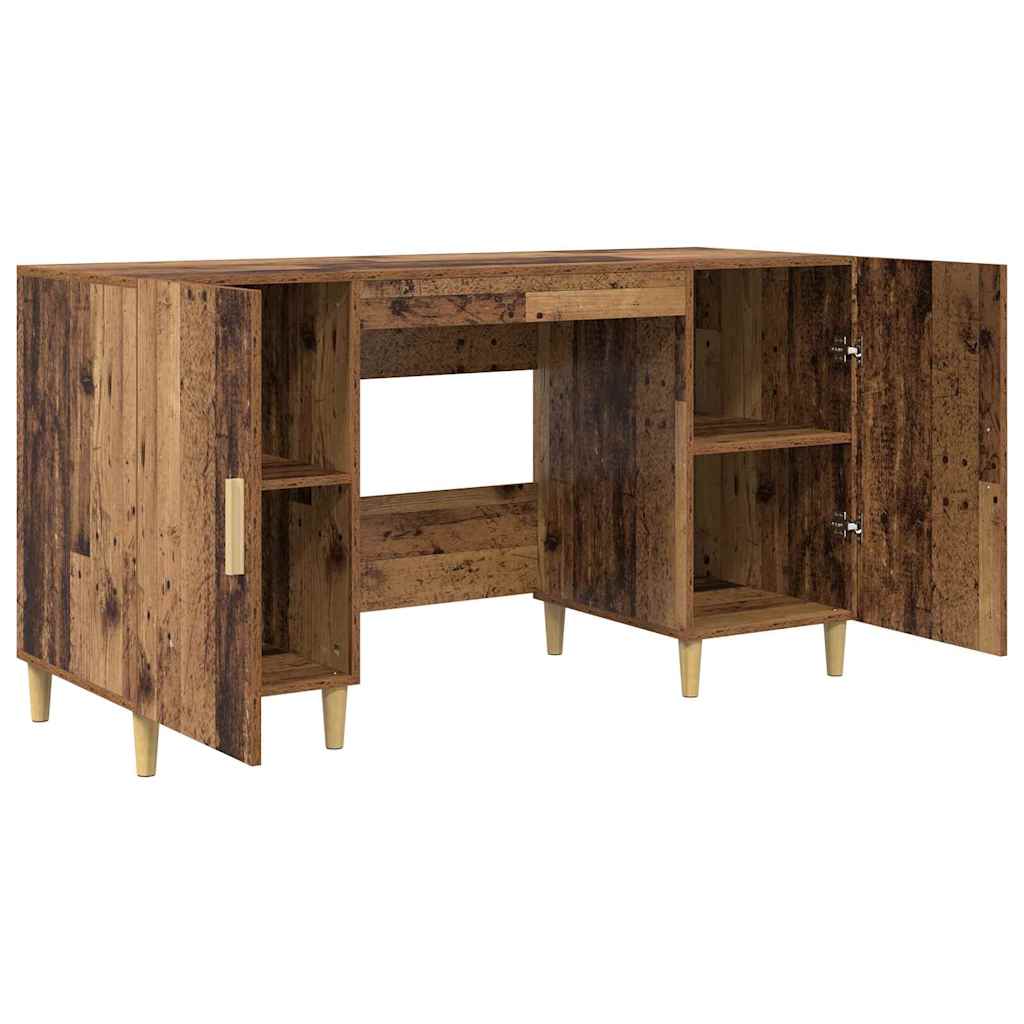vidaXL Schreibtisch mit Regal Altholz 140 x 50 x 75 cm Holzwerkstoff - Image 5