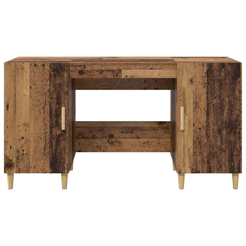 vidaXL Schreibtisch mit Regal Altholz 140 x 50 x 75 cm Holzwerkstoff - Image 6