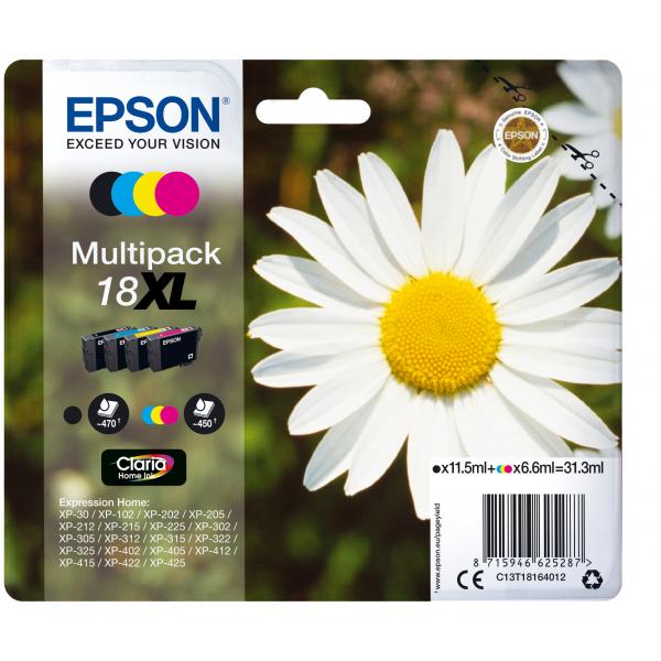 Epson Daisy Multipack Margherita 4 Colori Inchiostri Claria Home 18xl (epson 18xl Multipack - 4 Pakker - Xl -)