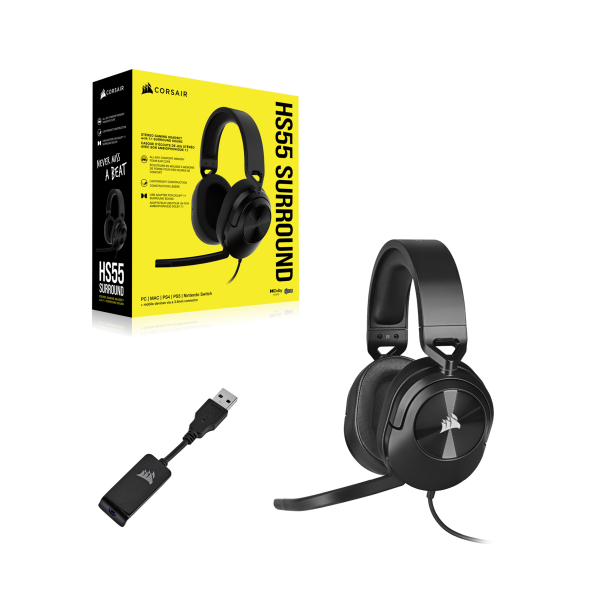 Corsair Hs55 Surround Auricolare Cablato Portatile Gaming Carbonio (corsair Gaming Hs55 Surround - Headset) - Image 4