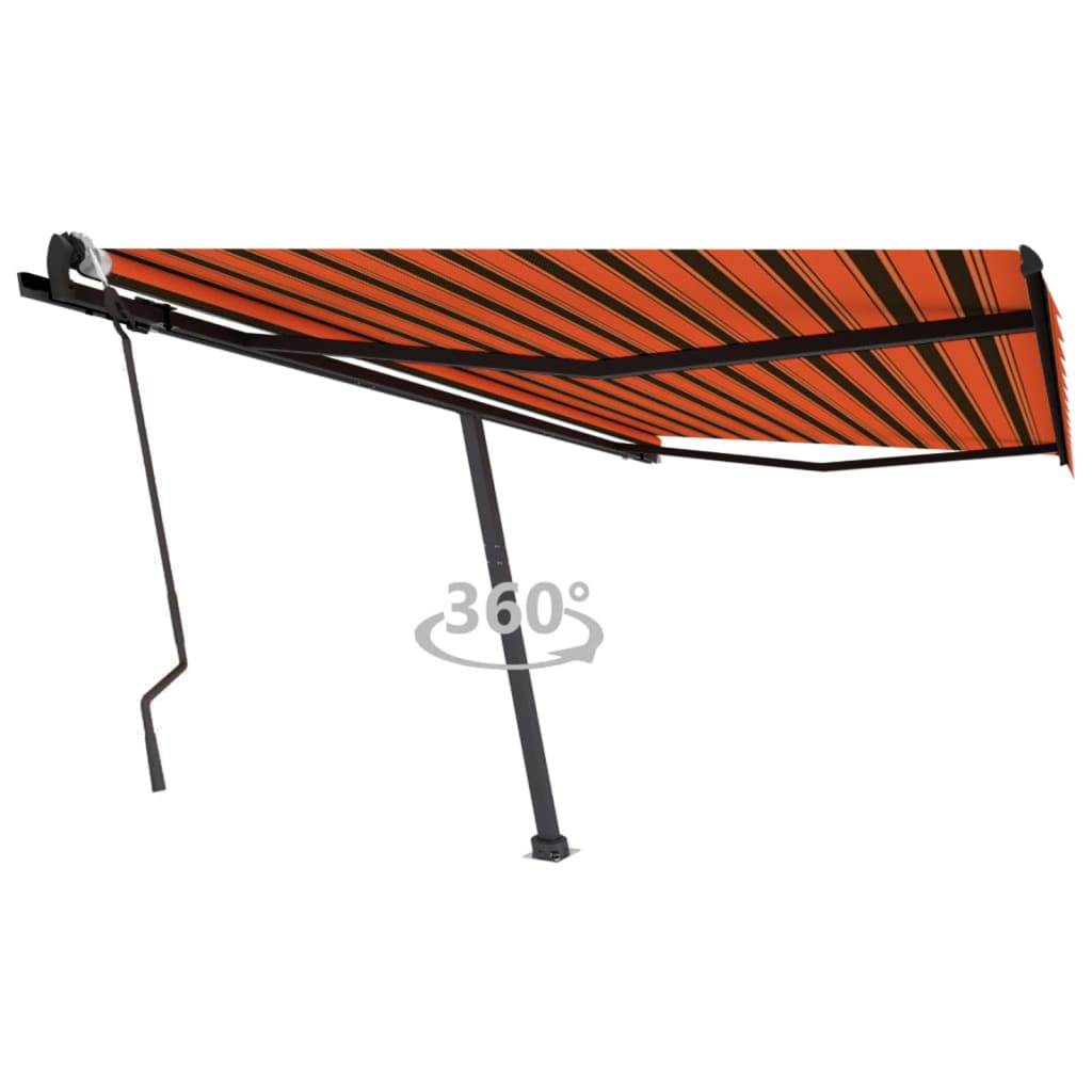 vidaXL Standmarkise Manuell Einziehbar 400x300 cm Orange/Braun