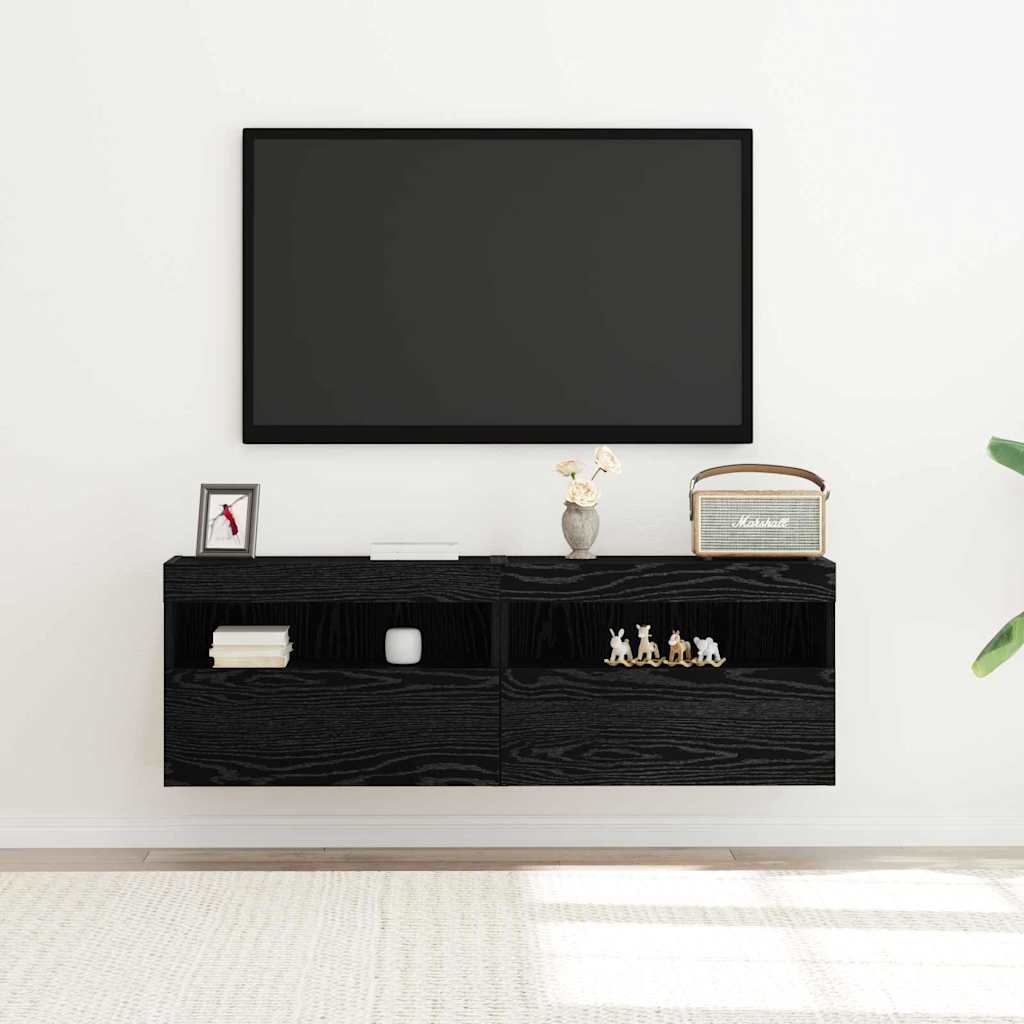 vidaXL Meuble TV mural Chêne noir 60 x 30 x 40 cm Bois d'ingénierie - Image 5
