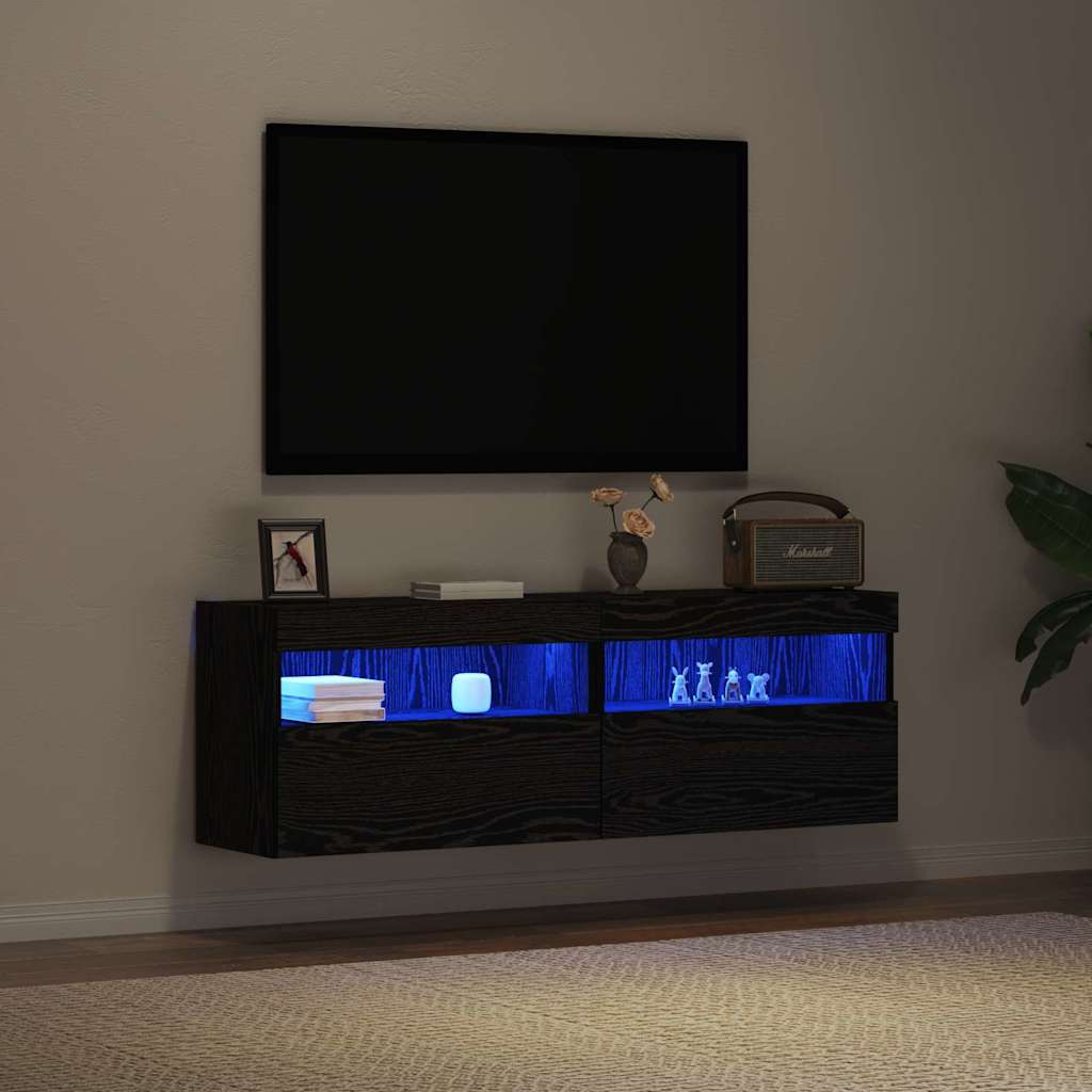 vidaXL Meuble TV mural Chêne noir 60 x 30 x 40 cm Bois d'ingénierie - Image 6