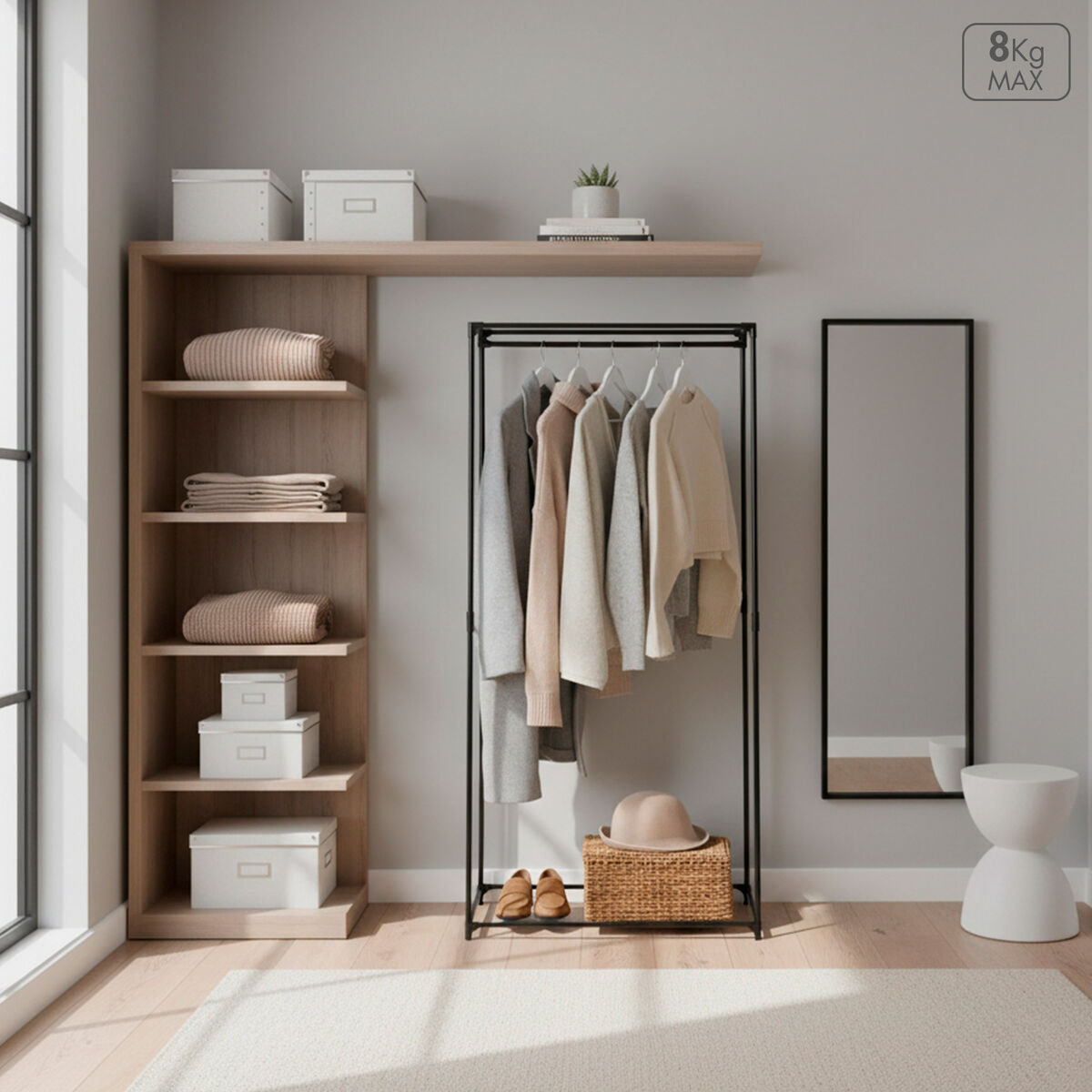 Armadio guardaroba Max Home Nero 70 X 148 X 46 CM 4 Unità - Image 3