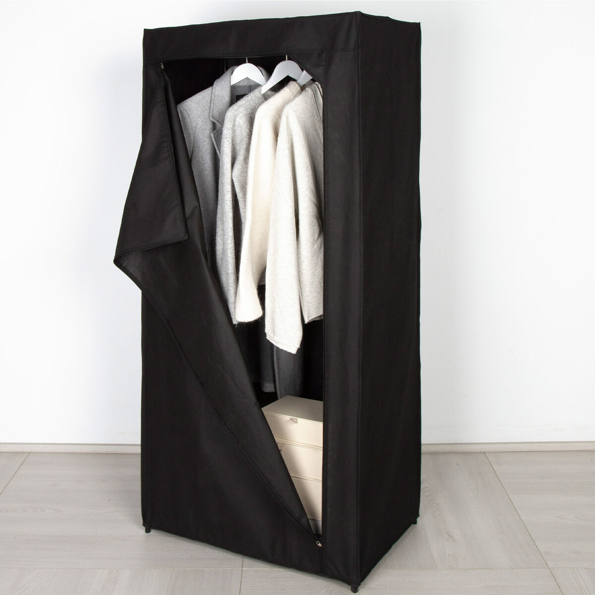 Armadio guardaroba Max Home Nero 70 X 148 X 46 CM 4 Unità - Image 6