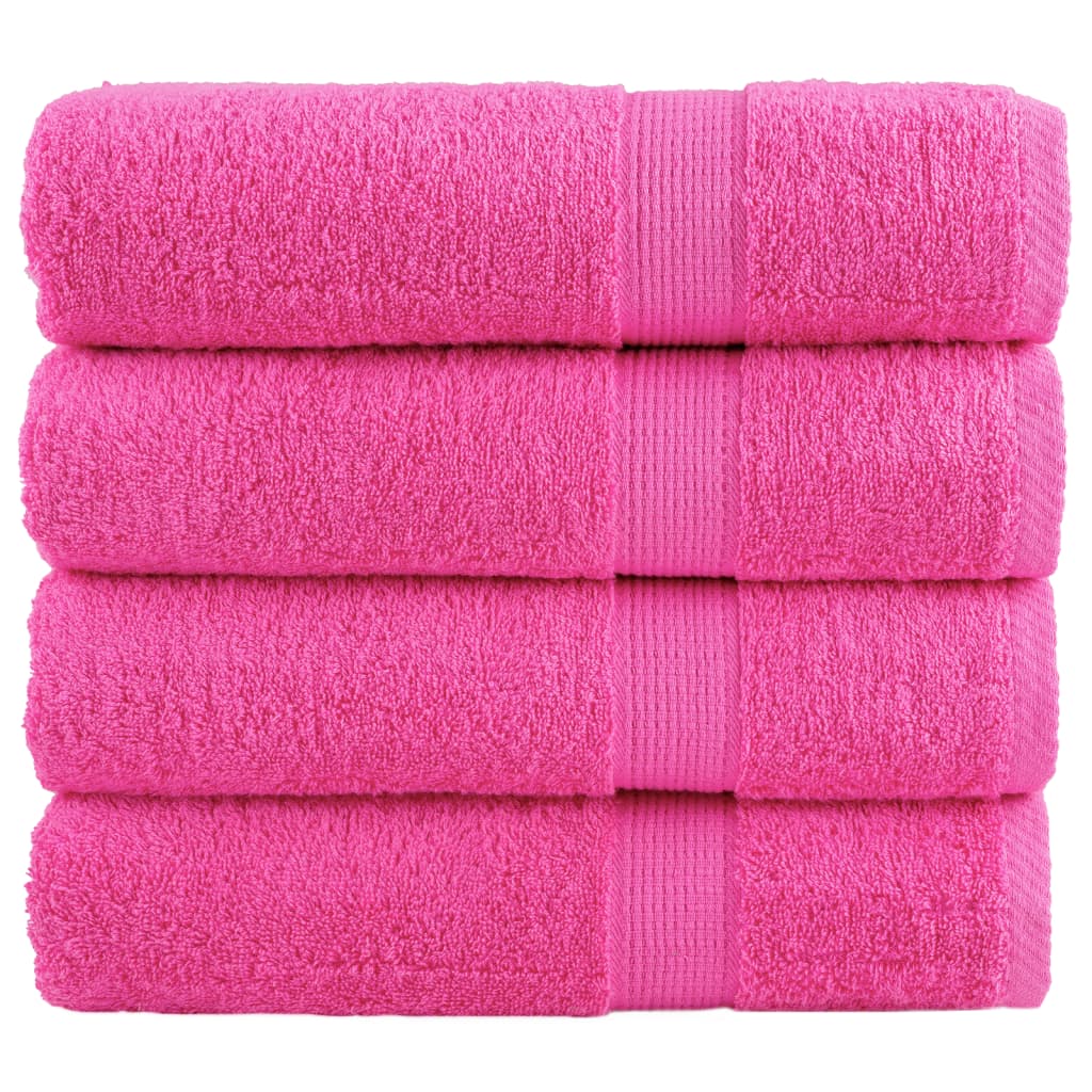 vidaXL Serviettes de douche de qualité supérieure SOLUND 4 pcs rose