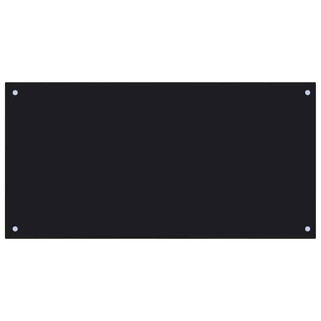 vidaXL Protection de cuisine 2 pcs Noir 100 x 50 cm verre trempé - Image 4