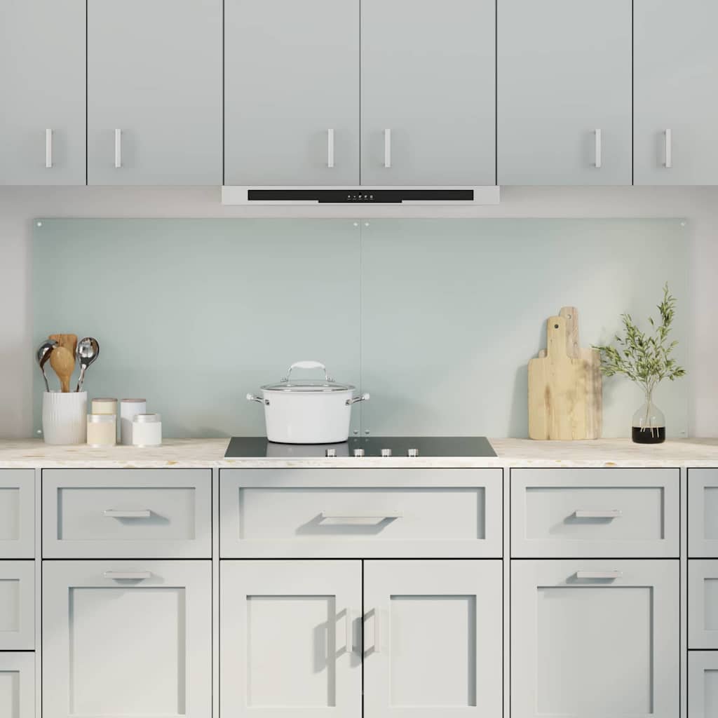 vidaXL Küchenrückwand 2 pcs Weiß 90 x 60 cm Gehärtetes Glas
