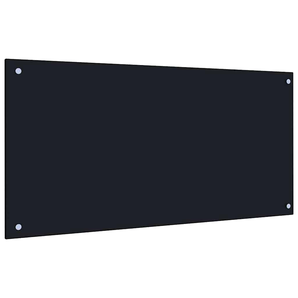 vidaXL Küchenrückwand 2 pcs Schwarz 100 x 50 cm Gehärtetes Glas - Image 3