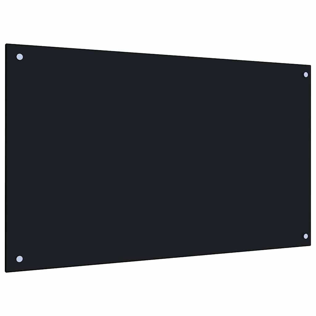 vidaXL Küchenrückwand 2 pcs Schwarz 100 x 60 cm Gehärtetes Glas - Image 3