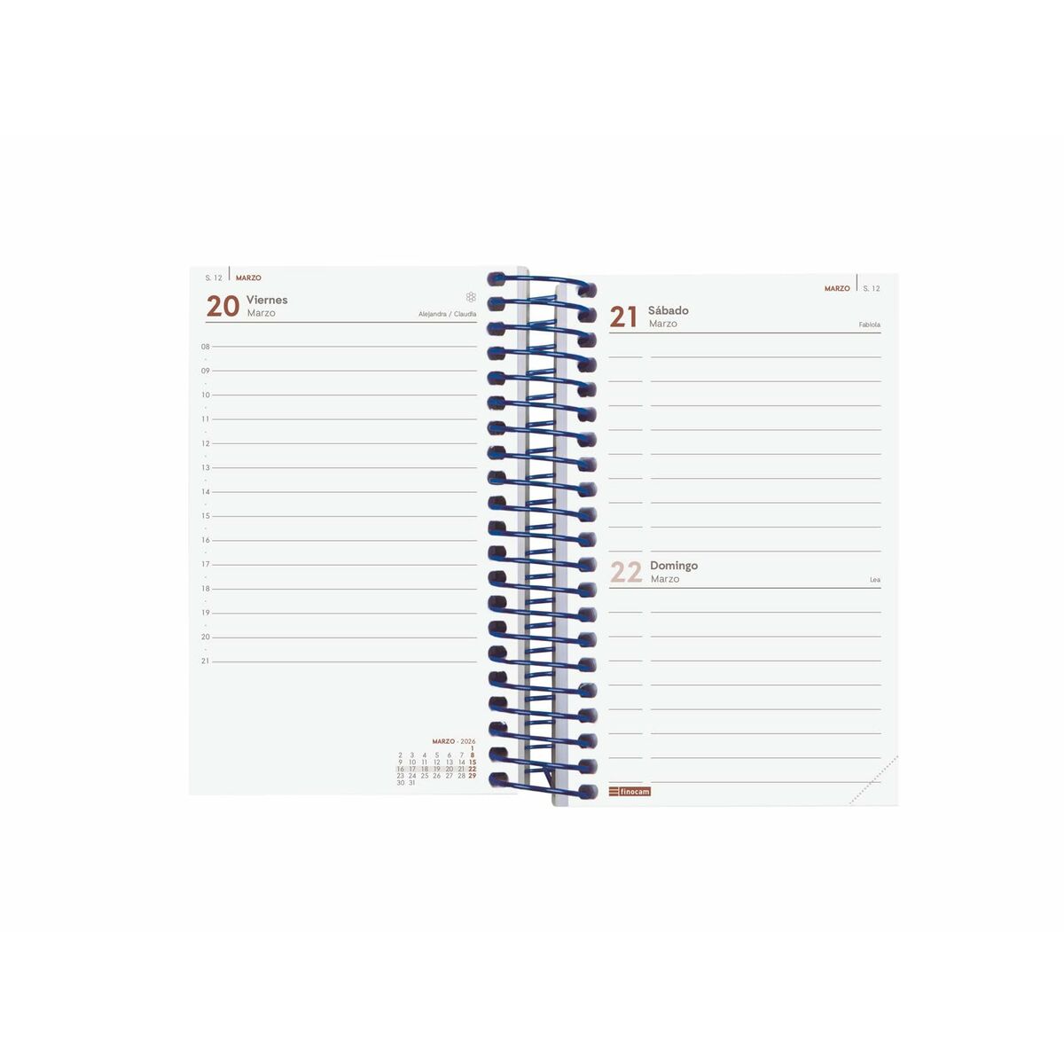 Agenda Finocam YEAR Azzurro Mini 7,9 x 12,7 cm 2026 - Image 4