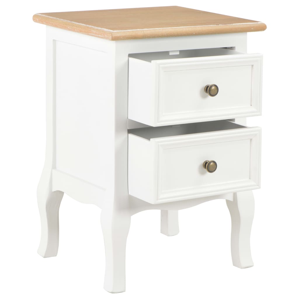 vidaXL Tables de chevet 2 pcs blanc 35x30x49 cm MDF - Image 3