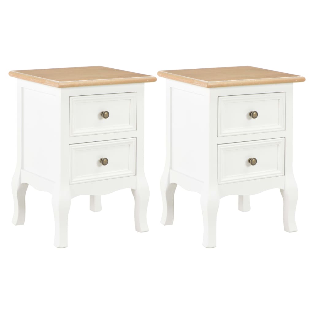 vidaXL Tables de chevet 2 pcs blanc 35x30x49 cm MDF