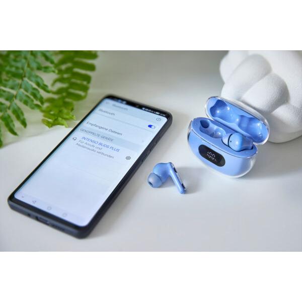 Auricolari con Microfono INTENSO Buds Plus Auriculares TWS ANC+ENC Azzurro