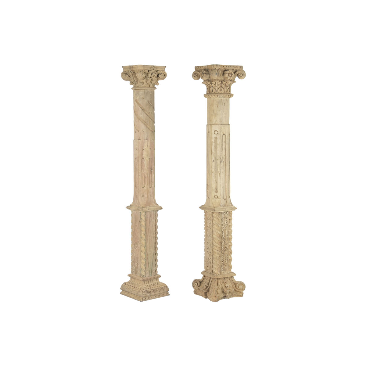 Statua Decorativa Home ESPRIT Naturale Colonna Decapaggio 30 X 30 X 200 CM
