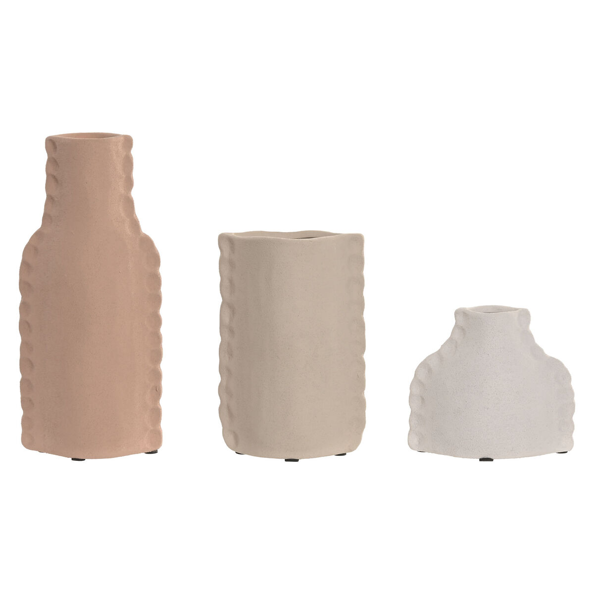 Set di 3 Vasi Home ESPRIT Multicolore Gres 10 x 7 x 24 cm (3 Pezzi)
