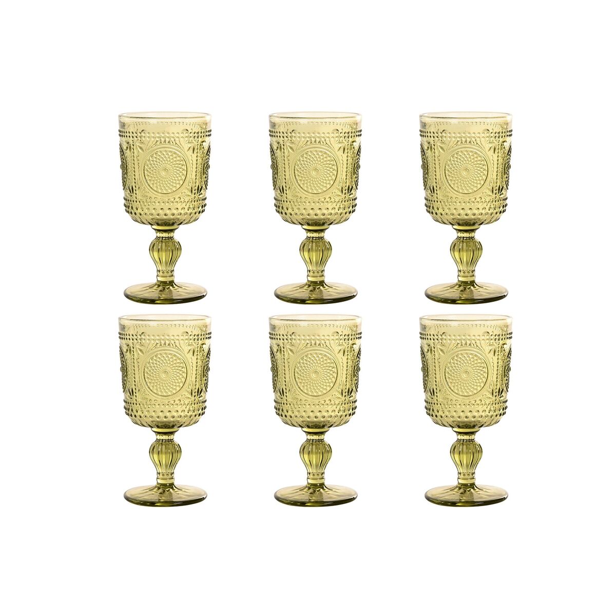 Set di Bicchieri Home ESPRIT Verde Cristallo 265 ml (6 Unità)