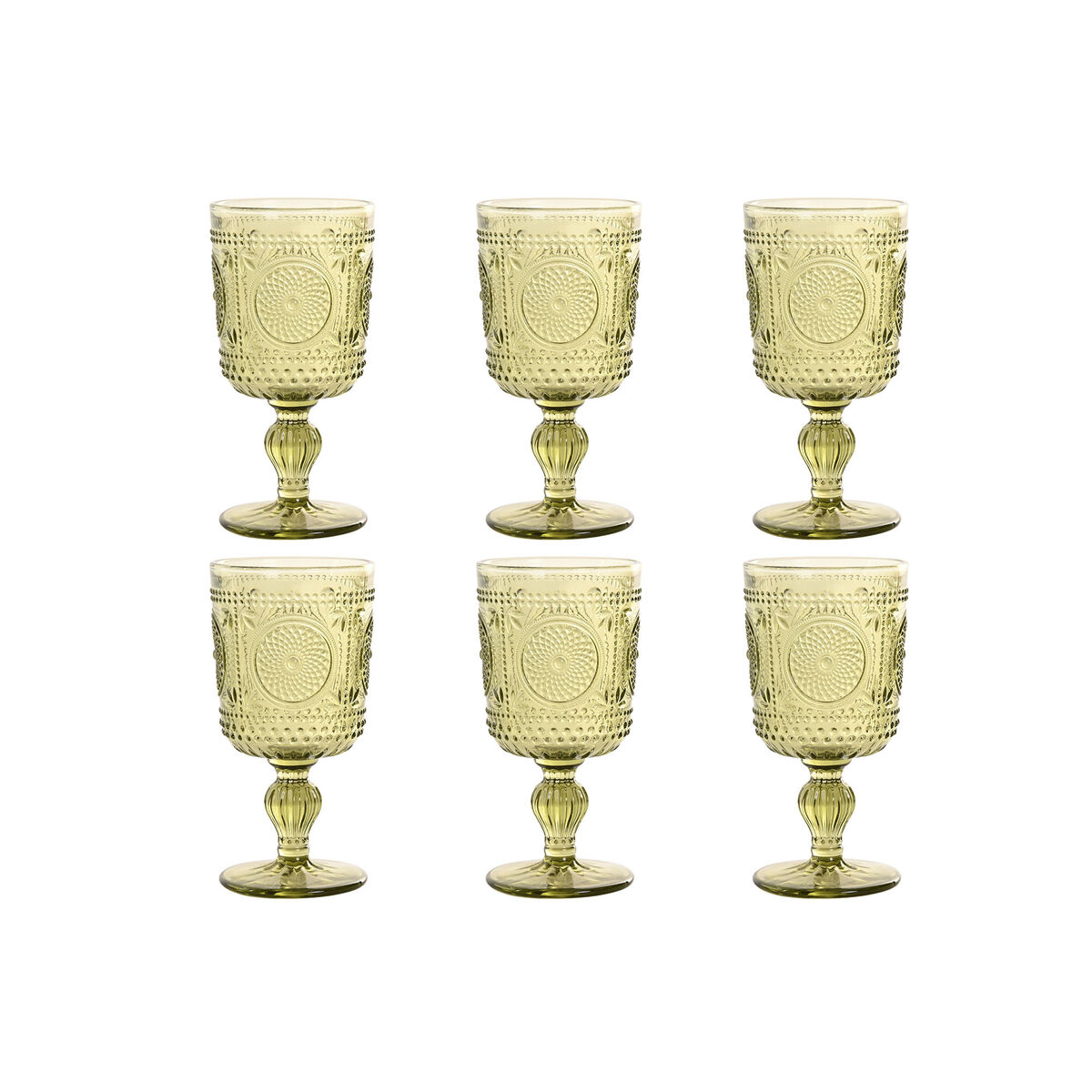 Set di Bicchieri Home ESPRIT Verde Cristallo 310 ml (6 Unità)