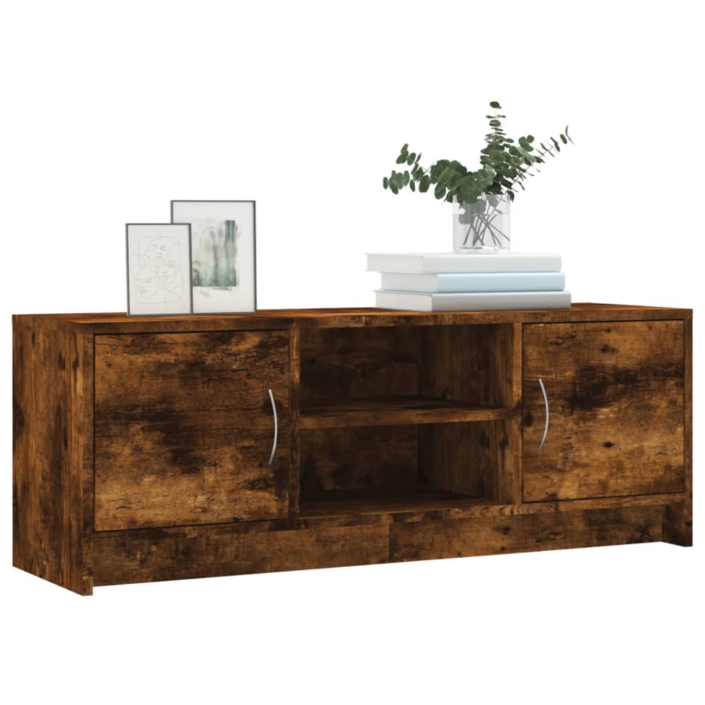 vidaXL Mueble de TV madera de ingeniería roble ahumado 102x30x37,5 cm - Image 3