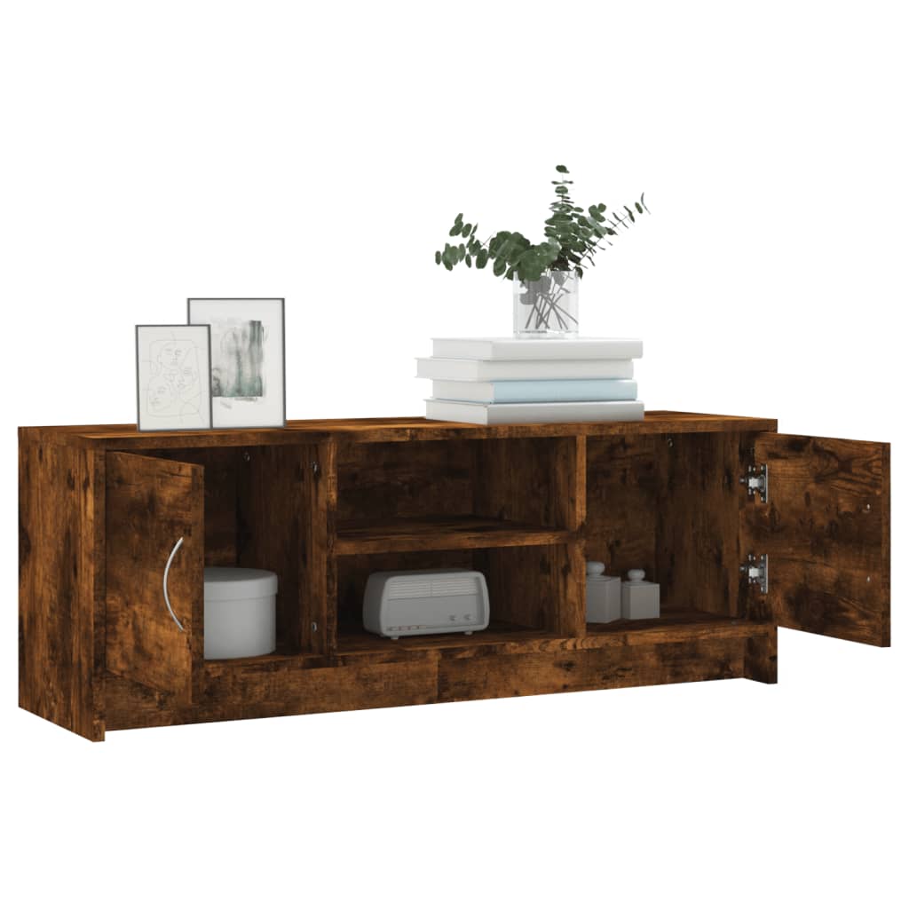 vidaXL Mueble de TV madera de ingeniería roble ahumado 102x30x37,5 cm - Image 4