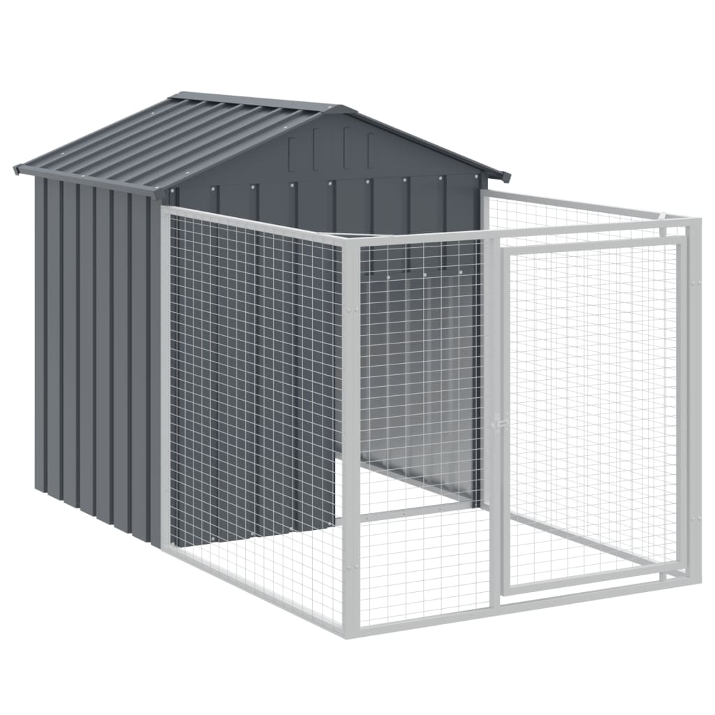 vidaXL Hundehütte mit Dach Anthrazit 117x813x123 cm Verzinkter Stahl - Image 6