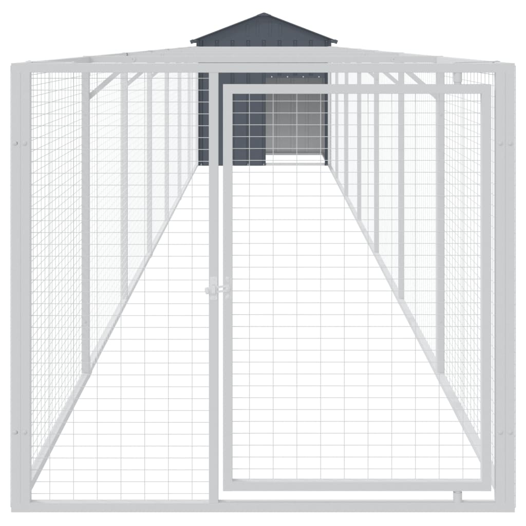 vidaXL Hundehütte mit Dach Anthrazit 117x813x123 cm Verzinkter Stahl - Image 3