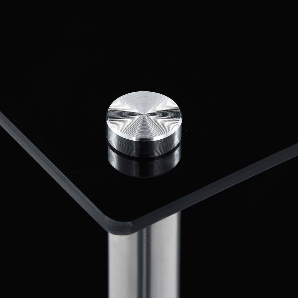 vidaXL Regal mit 5 Ablagen Schwarz 40x40x130 cm Hartglas - Image 3