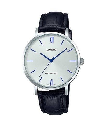 Casio Collection Mod. Minimal. Leather - Silver