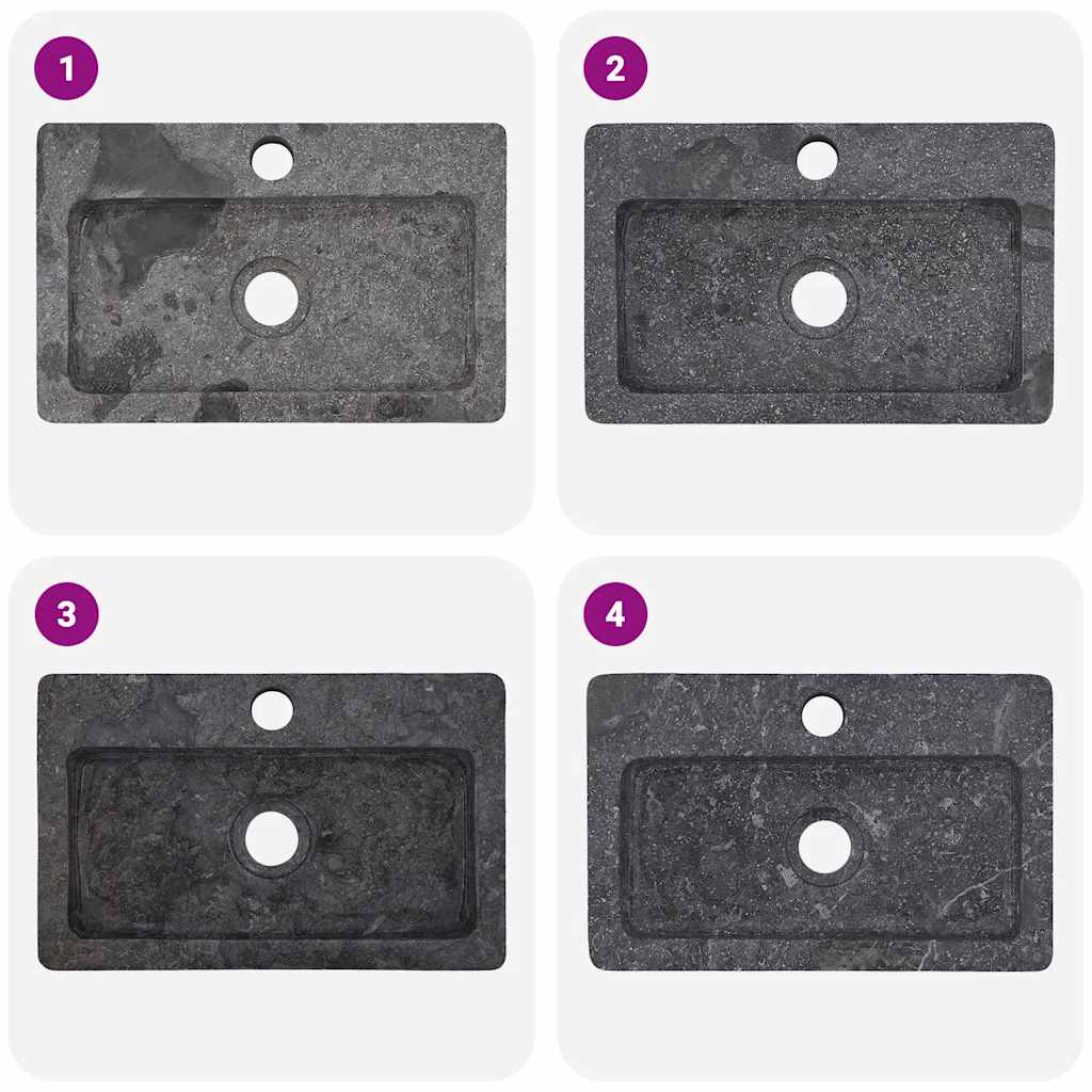 vidaXL Wandwaschbecken Grau 38x24x6,5 cm Marmor - Image 4