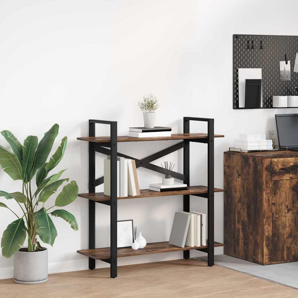 vidaXL Bücherregal Geräucherte Eiche 100 x 33,5 x 102 cm Holzwerkstoff