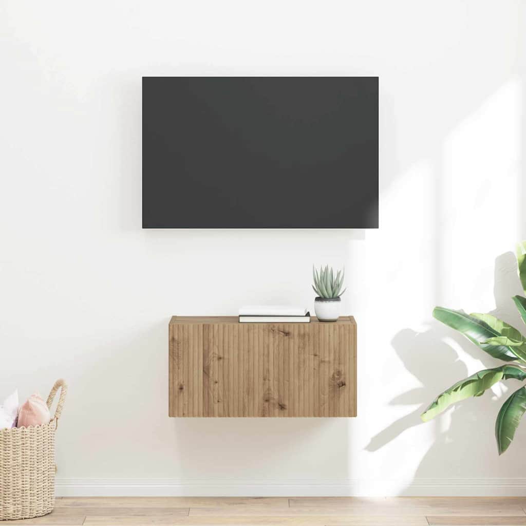 vidaXL Meuble TV mural Montage mural Chêne artisan 60 x 31 x 29.5 cm