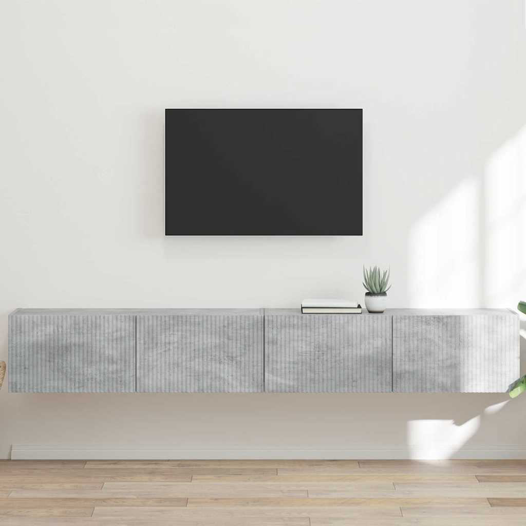 vidaXL Meuble TV mural 2 pcs Béton 60 x 31 x 29.5 cm Bois d'ingénierie