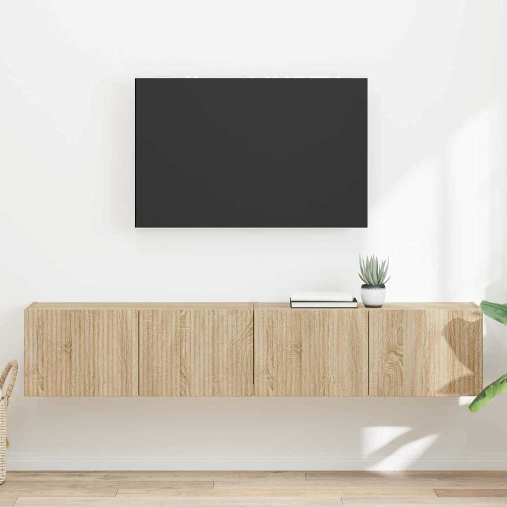 vidaXL Meuble TV mural Montage mural 2 pcs Sonoma 60 x 31 x 29.5 cm