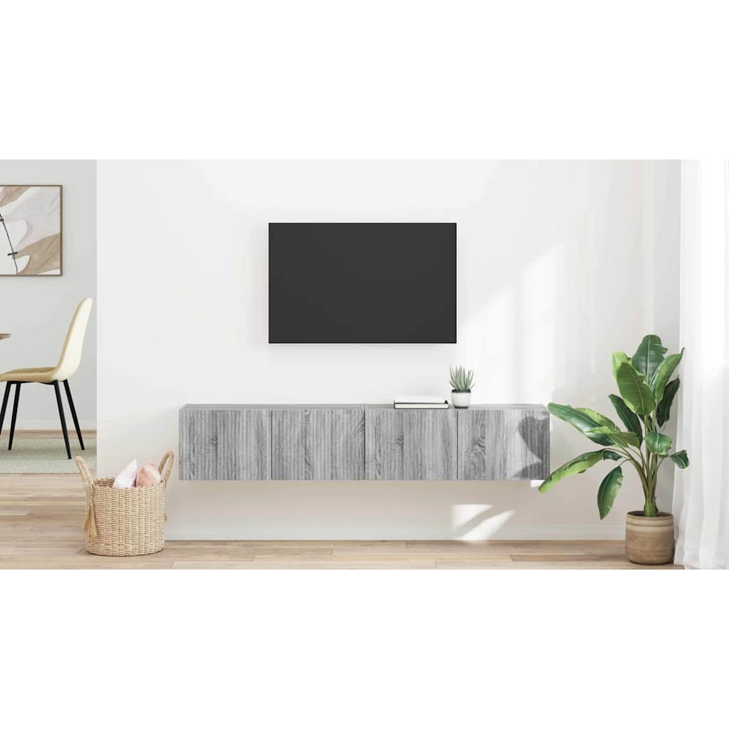 vidaXL Meuble TV mural 2 pcs Gris Sonoma 60 x 31 x 29.5 cm