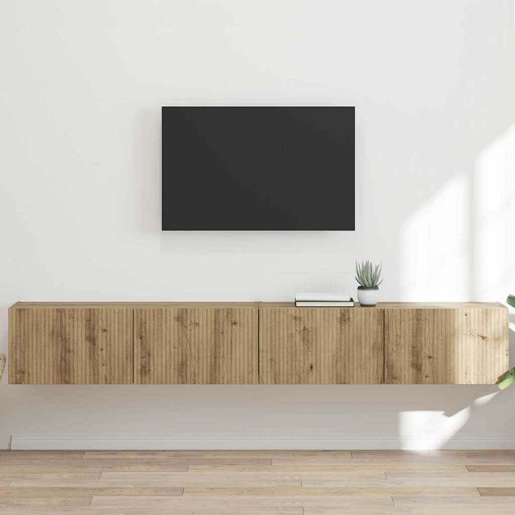 vidaXL Meuble TV mural 2 pcs Chêne artisan 60 x 31 x 29.5 cm