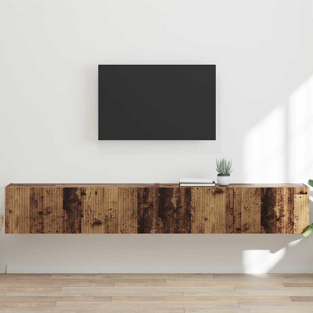 vidaXL Meuble TV mural 2 pcs Bois Ancien 60 x 31 x 29.5 cm