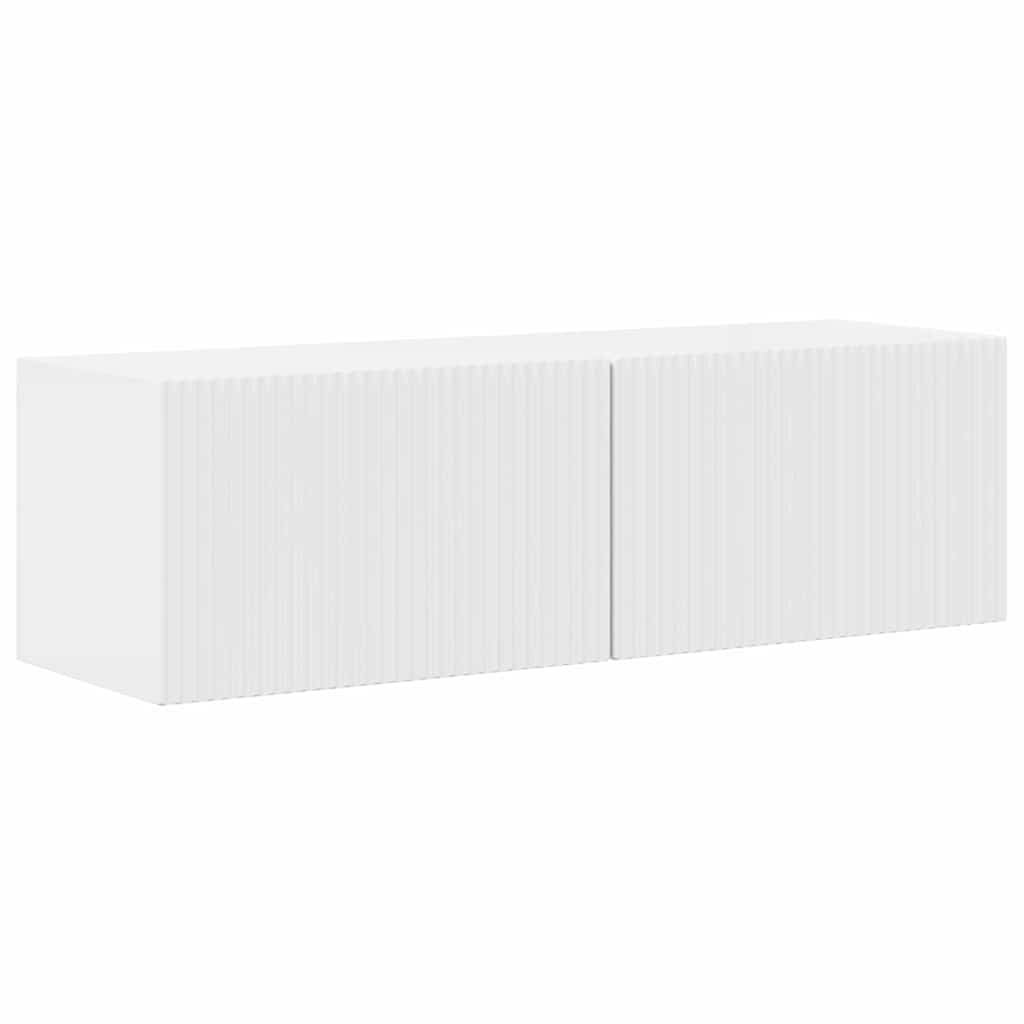 vidaXL Meuble TV mural Montage mural Blanc Brillant 60 x 31 x 29.5 cm