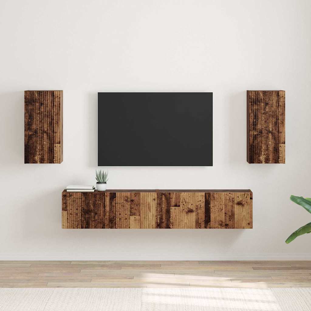 vidaXL Meuble TV mural Montage mural 2 pcs Bois Ancien 30 x 31 x 60 cm