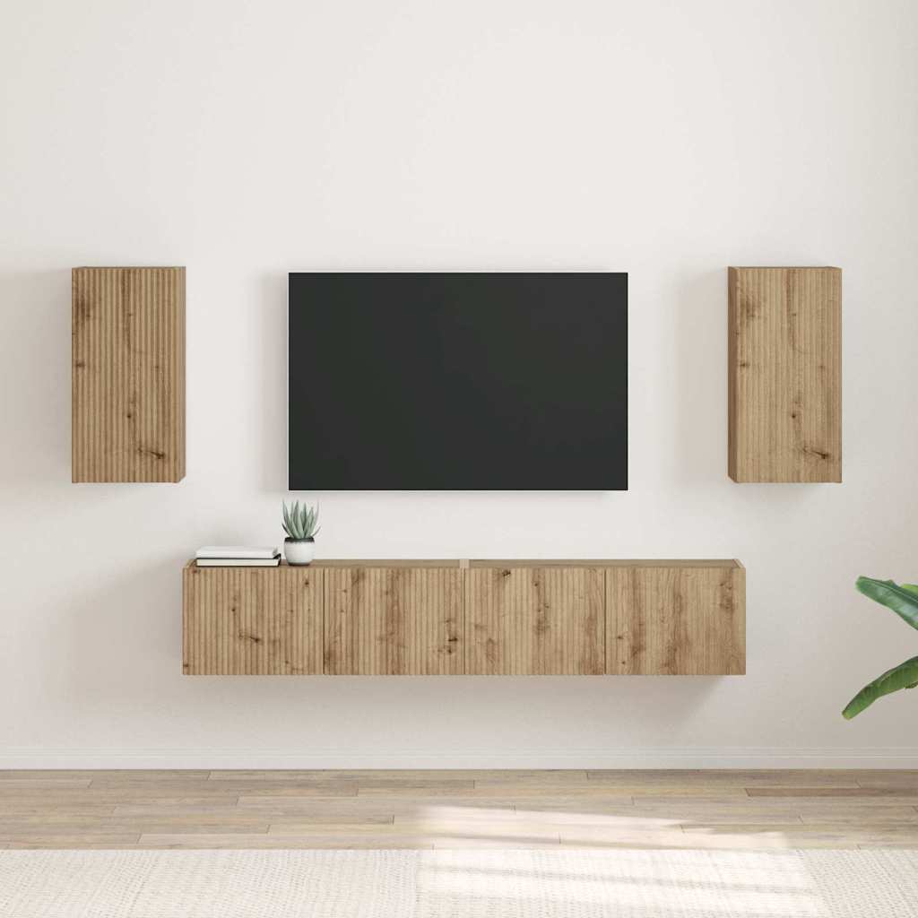 vidaXL Meuble TV mural 2 pcs Chêne artisan 30 x 31 x 60 cm