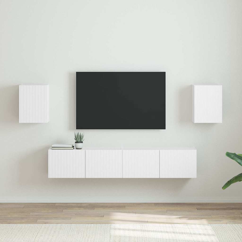 vidaXL Meuble TV mural 2 pcs Blanc 30 x 31 x 40 cm Bois d'ingénierie