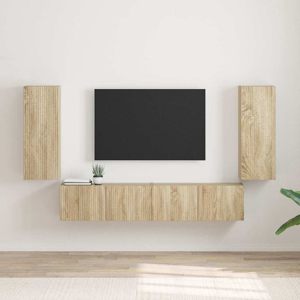 vidaXL Meuble TV mural 2 pcs Sonoma 30 x 31 x 80 cm Bois d'ingénierie
