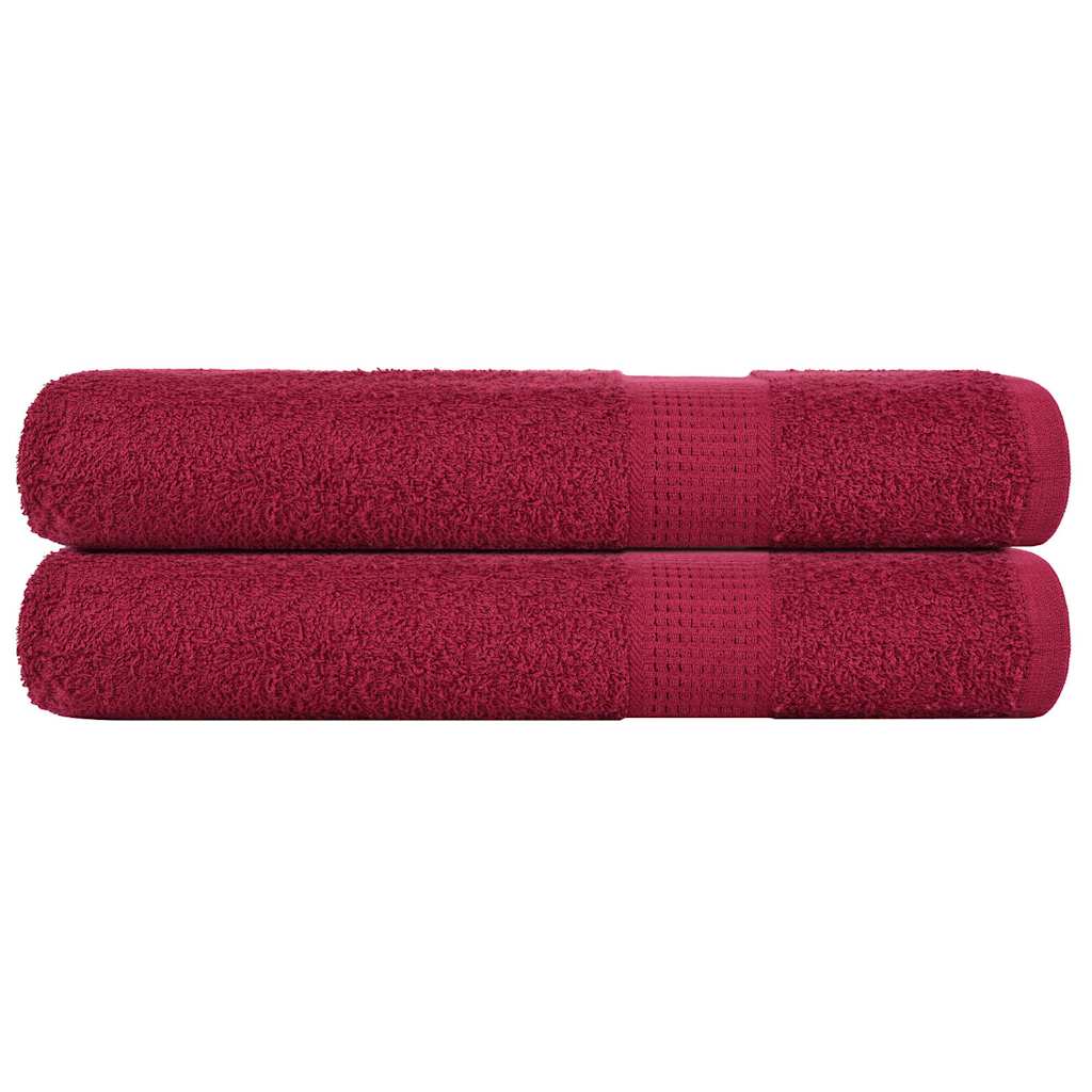 vidaXL Serviettes de sauna 2 pcs bordeaux 80x200cm 360 g/m² 100% coton